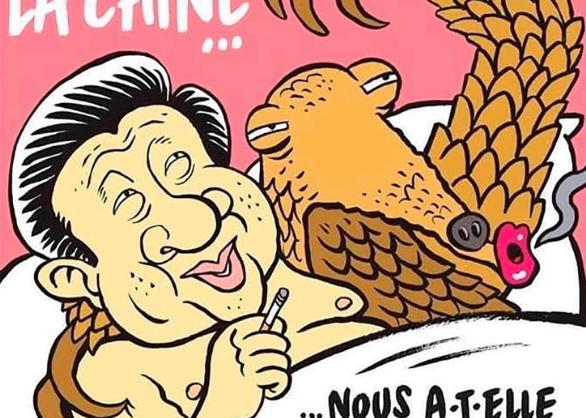 Xi Jinping y un pangolín… en la intimidad: La desafiante tapa de Charlie Hebdo por el coronavirus