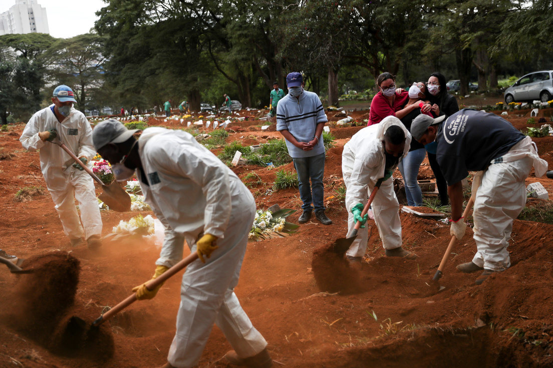 Brasil registra 1.156 nuevas muertes por coronavirus