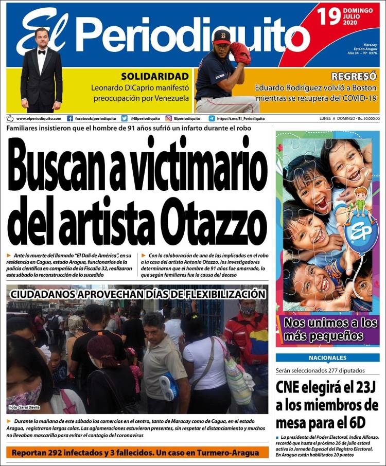 Portadas de este domingo 19 de julio de 2020