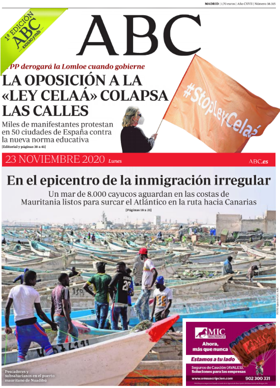 Portadas de la prensa internacional de este lunes 23 de noviembre de 2020