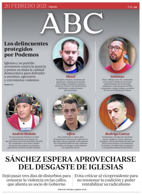 Portadas de la prensa internacional de este sábado 20 de febrero de 2021