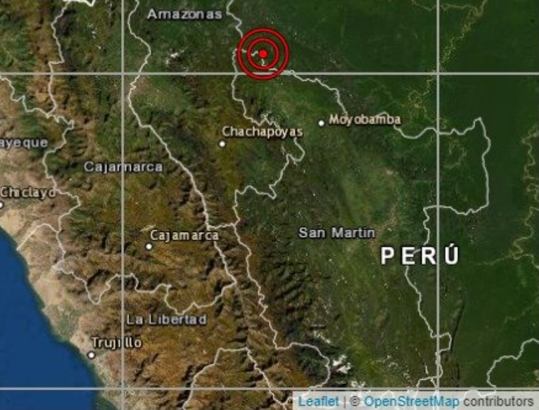 Se registró sismo de 5,2 en región amazónica de Perú