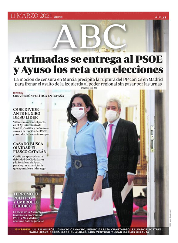 Portadas de la prensa internacional de este jueves 11 de marzo de 2021