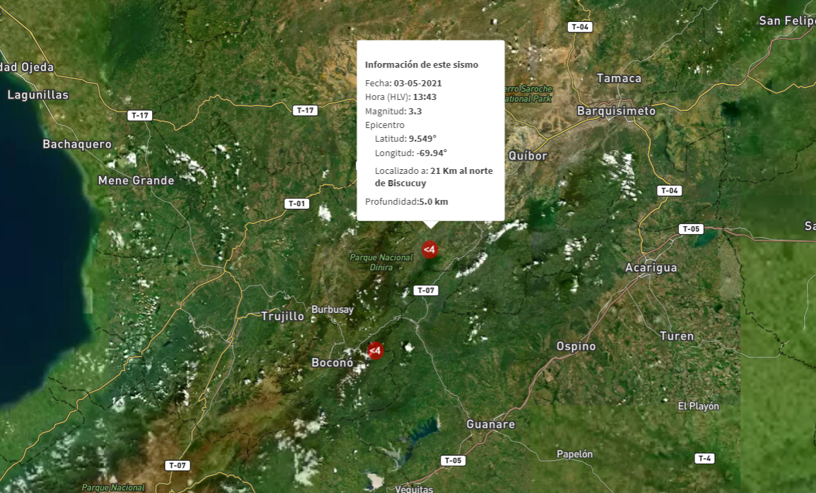 Sismo de 3.3 se registro en Portuguesa