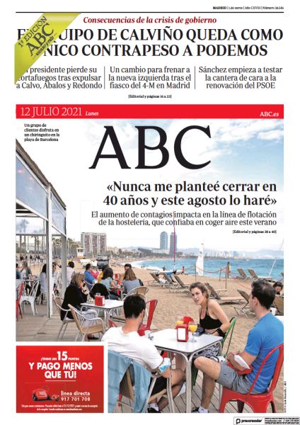 Portadas de la prensa internacional de este lunes 12 de julio de 2021