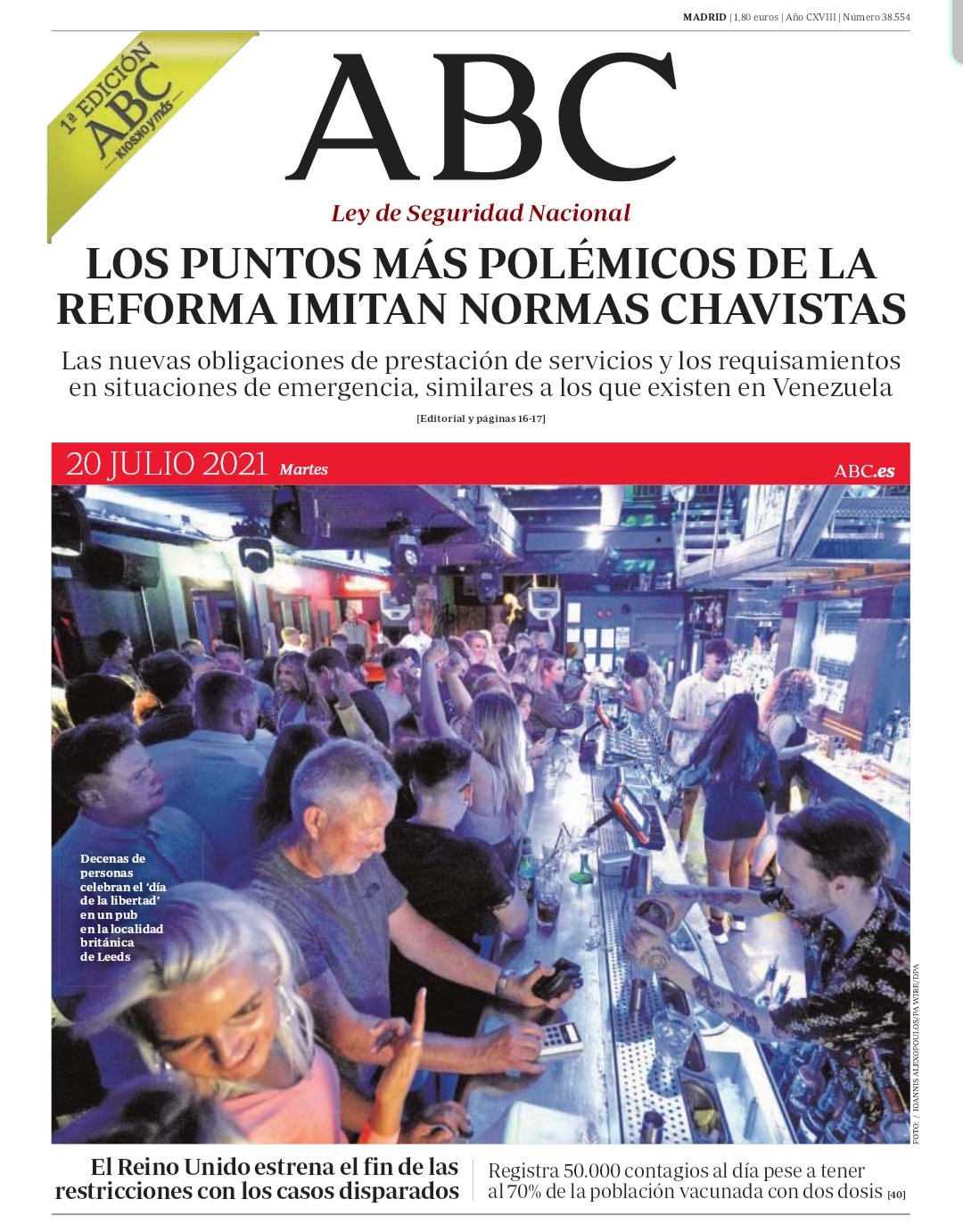 Portadas de la prensa internacional de este martes 20 de julio de 2021