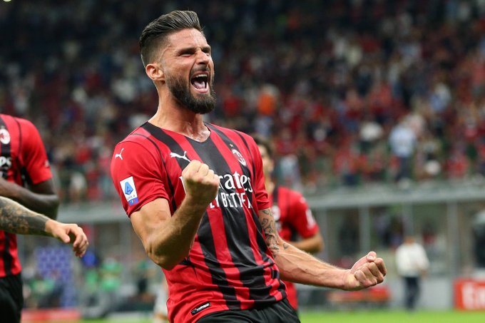 Giroud selló con doblete la goleada del Milan ante el Cagliari