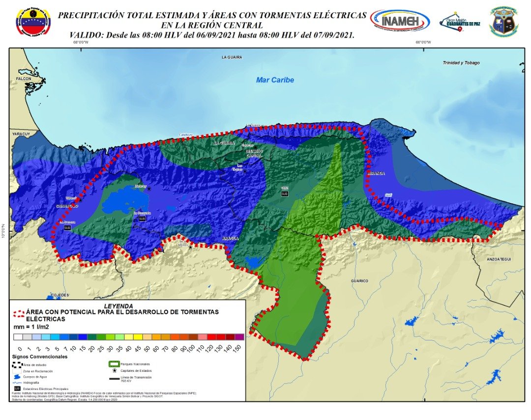 Nubosidad abundante, lluvias y descargas eléctricas: El pronóstico de Inameh este #6Sep