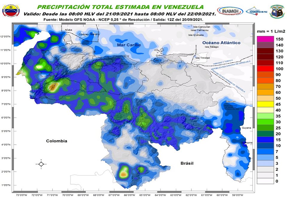 Nubosidad, lluvias, ráfagas de viento y descargas eléctricas: El pronóstico de Inameh para este #21Sep