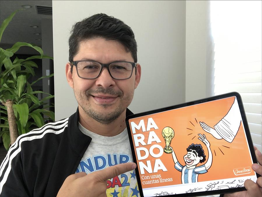 “Maradona, con unas cuantas líneas”: El libro que ilustra las luces y sombras del astro del fútbol