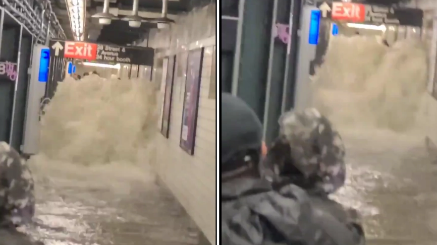 En VIDEO: Metro de Manhattan colapsado por las inundaciones de la tormenta Ida