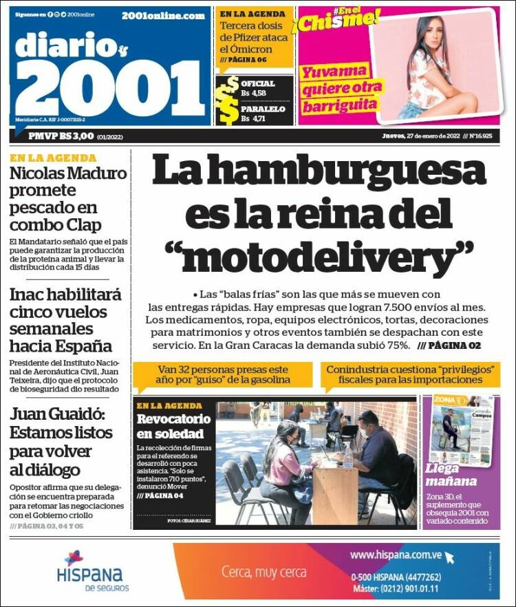 Portadas de este jueves 27 de enero de 2022