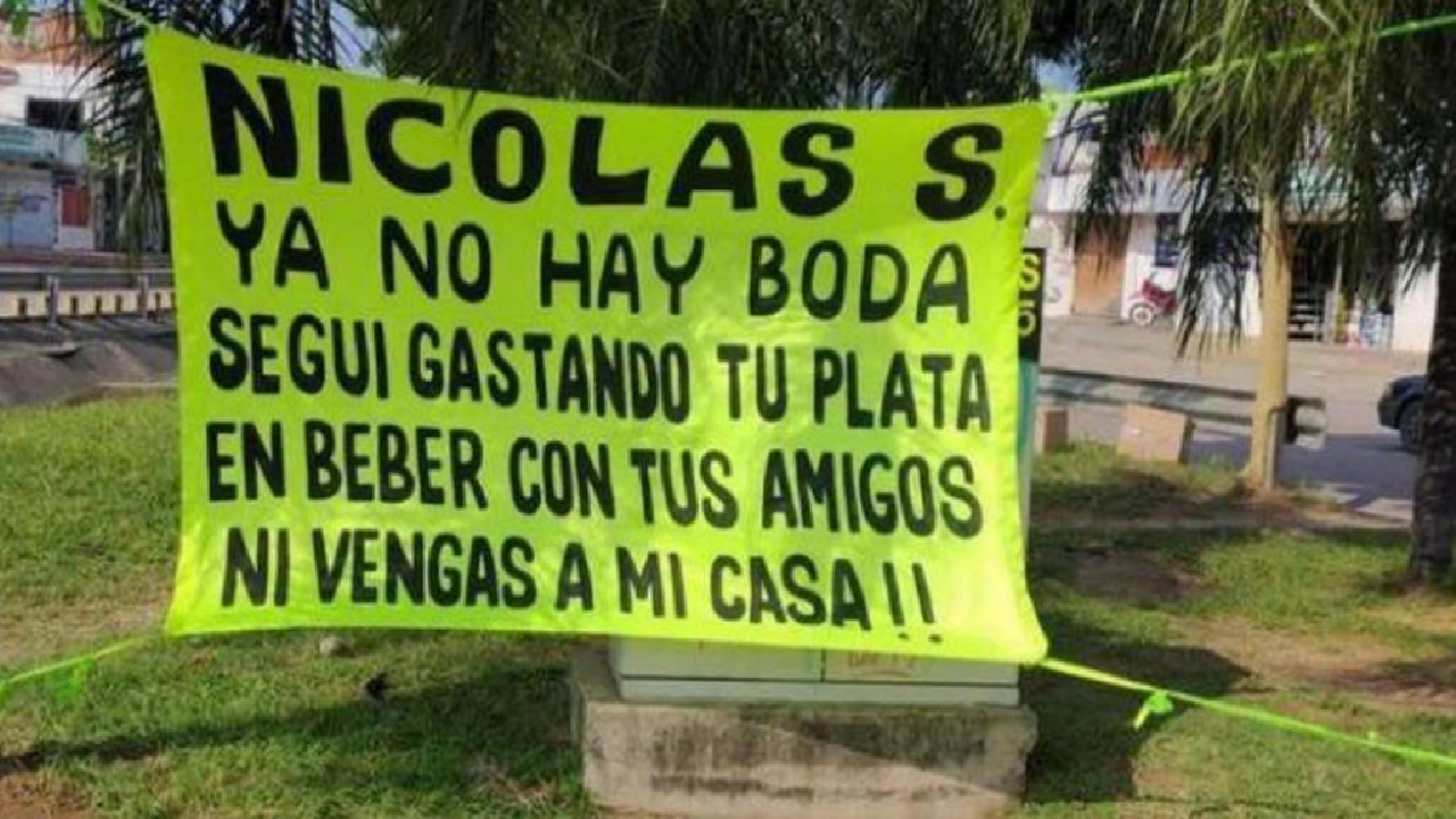 Pasó en Bolivia: terminó con su prometido el mismo día de su boda… con un cartel gigante (FOTO)