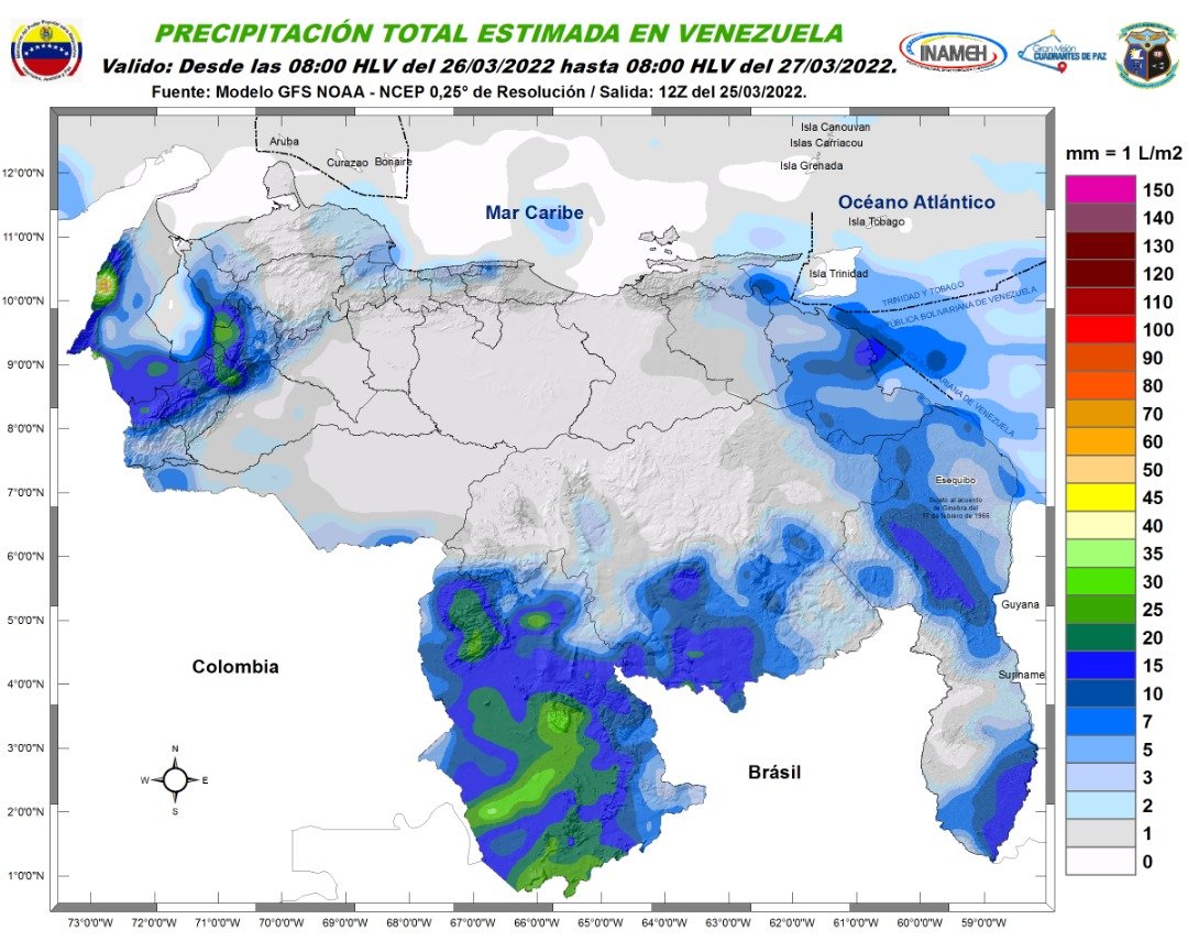 Inameh prevé escasa nubosidad y pocas probabilidad de lluvias en gran parte de Venezuela #26Mar