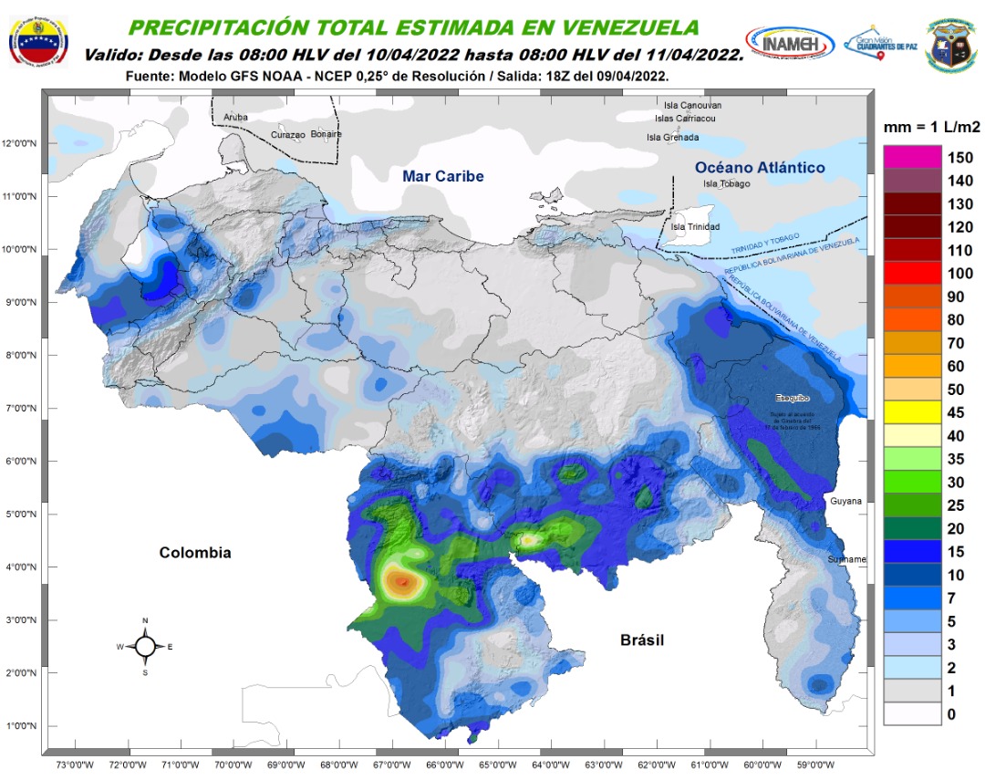 Inameh pronosticó nubosidad y tormentas eléctricas en algunos estados de Venezuela #10Abr