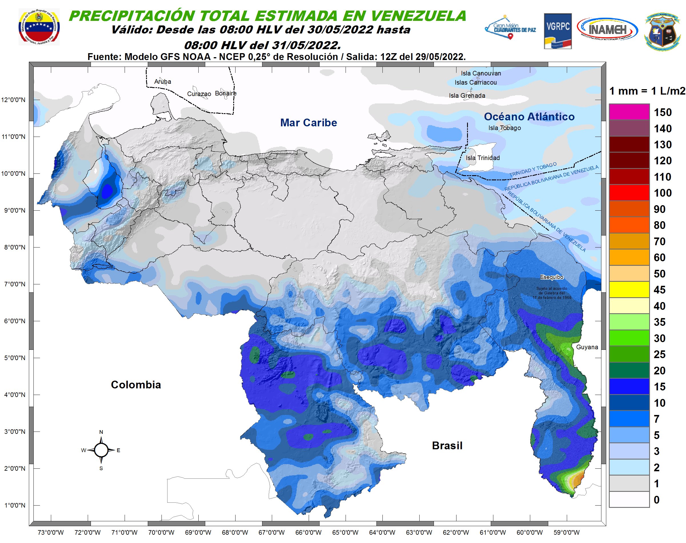 Inameh pronosticó nubosidad en gran parte de Venezuela #30May