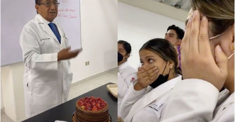 VIRAL: Alumnos compraron torta a su maestro por su cumpleaños… era diabético, no lo sabían