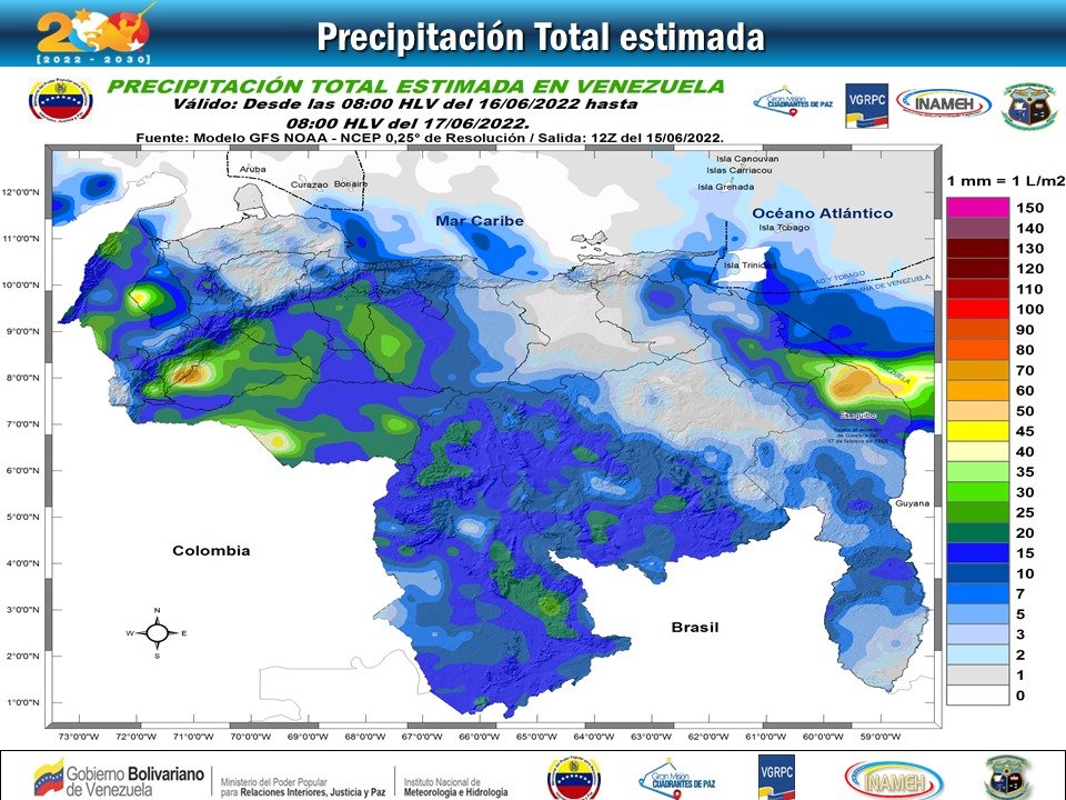 Inameh prevé nubosidad y lluvias aisladas en algunas zonas de Venezuela este #16Jun