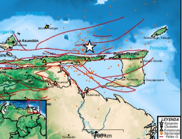 Reportan sismo 3.8 al noroeste de Güiria, en Sucre