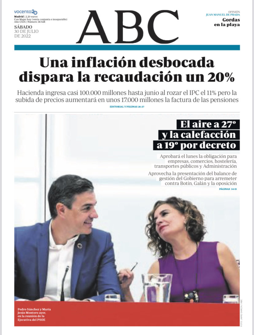 Portadas de la prensa internacional de este sábado 30 de julio de 2022