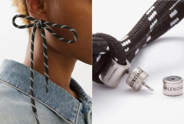 ¿Cuánto? Balenciaga presentó unos aretes hechos con cordones cuyo precio escandaliza