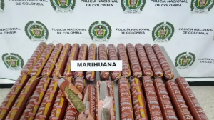 Narcoembutidos en Colombia: unidad K9 descubrió cargamento de marihuana en salchichones (Video)