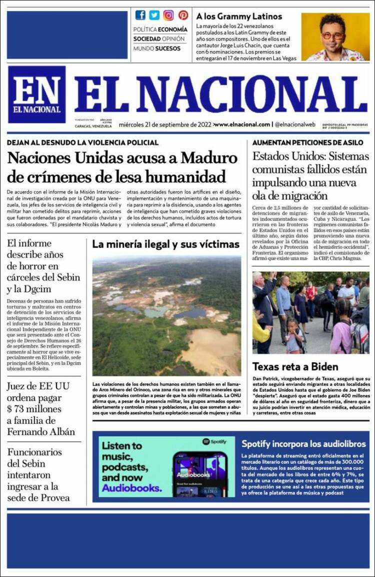 Portadas de este miércoles 21 de septiembre de 2022