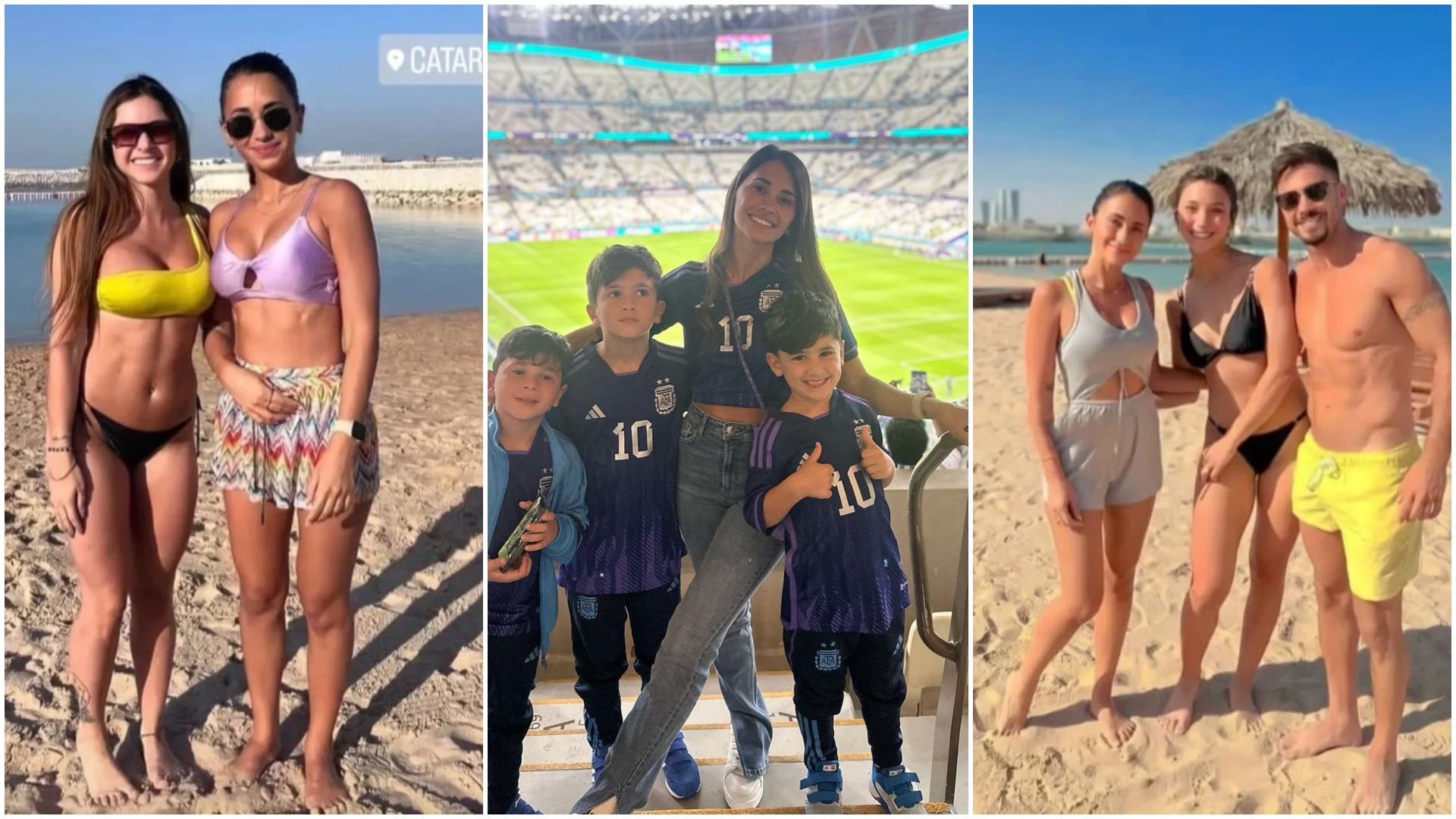 En la cancha y en la playa: los looks de Antonela Roccuzzo en el Mundial de Qatar 2022