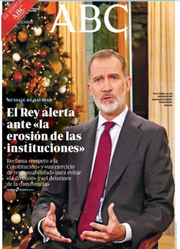 Portadas de la prensa internacional de este domingo 25 de diciembre de 2022