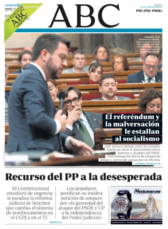 Portadas de la prensa internacional de este jueves 15 de diciembre de 2022