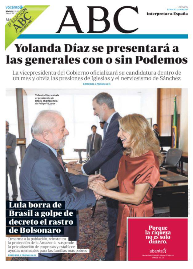 Portadas de la prensa internacional de este martes 3 de enero de 2023