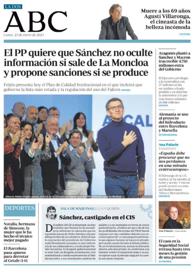 Portadas de la prensa internacional de este lunes 23 de enero de 2023