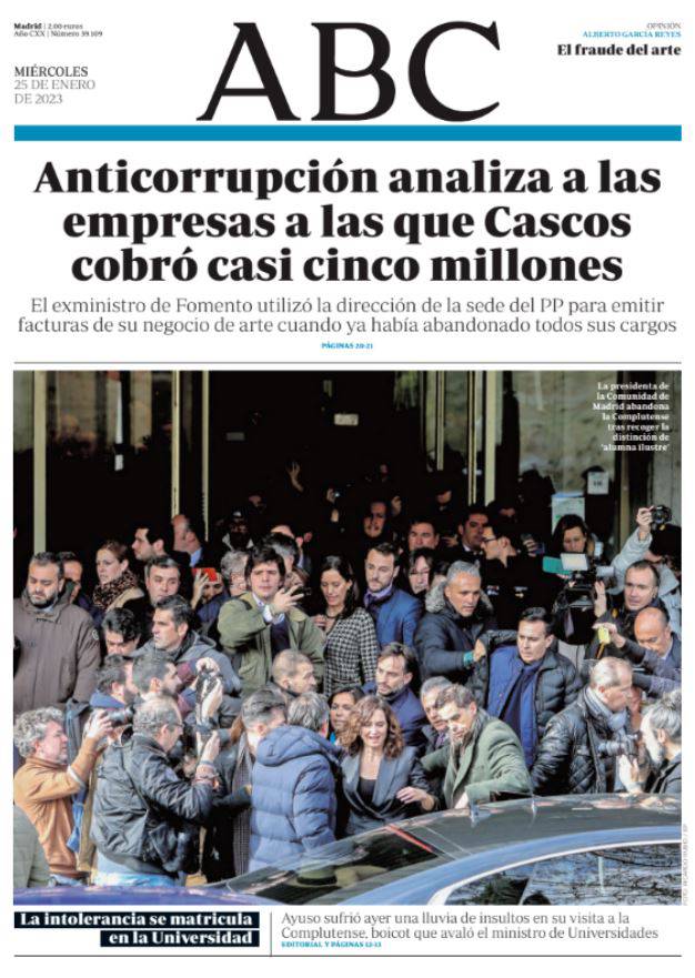 Portadas de la prensa internacional de este miércoles 25 de enero de 2023