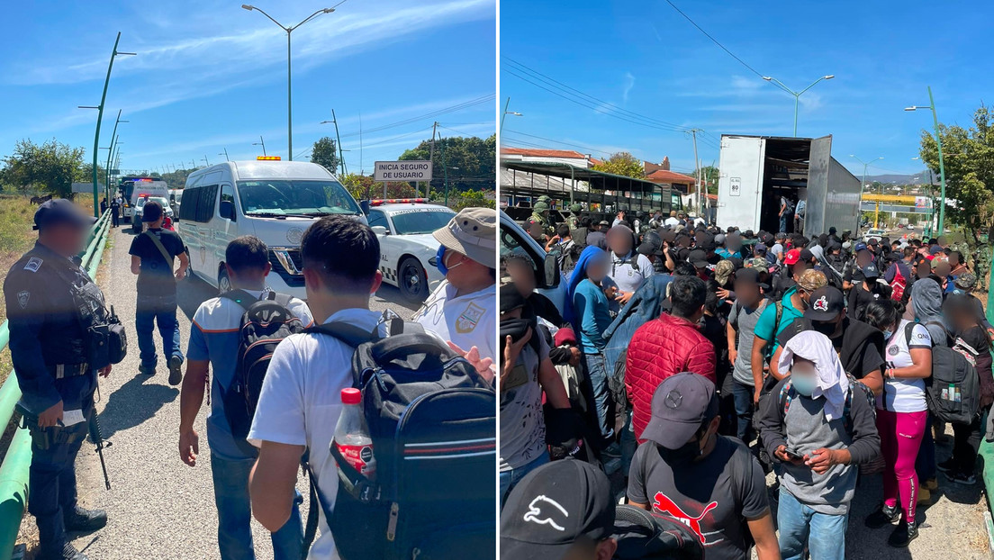 Más de 250 migrantes que viajaban hacinados en un camión fueron rescatados en México (FOTOS)