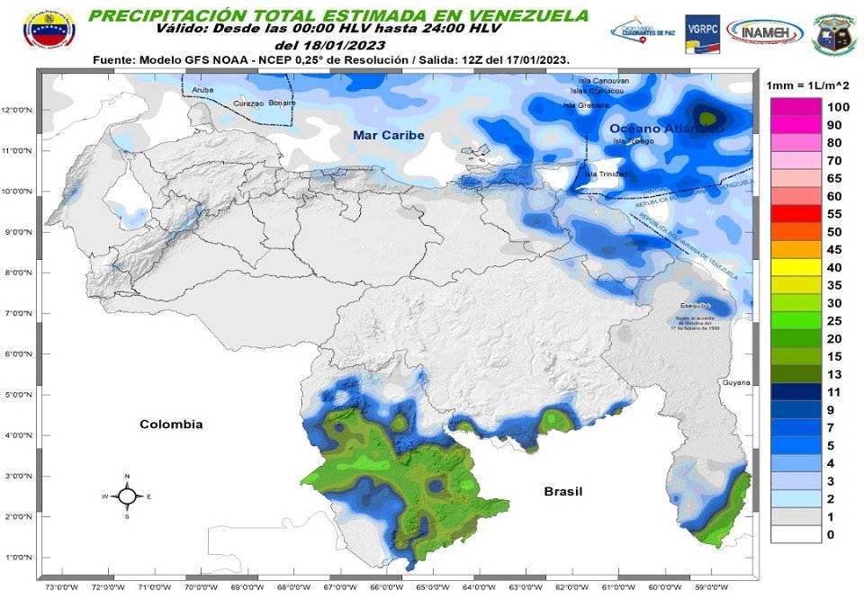 Venezuela amanece con poca nubosidad en gran parte del país este #18Ene, según Inameh