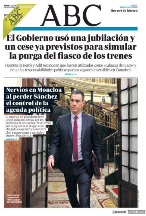 Portadas de la prensa internacional de este jueves 9 de febrero de 2023