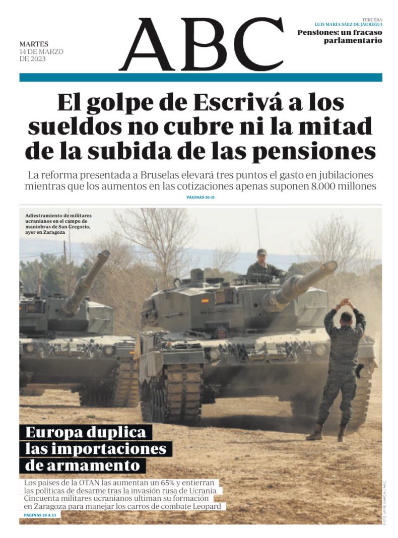 Portadas de la prensa internacional de este martes 14 de marzo de 2023