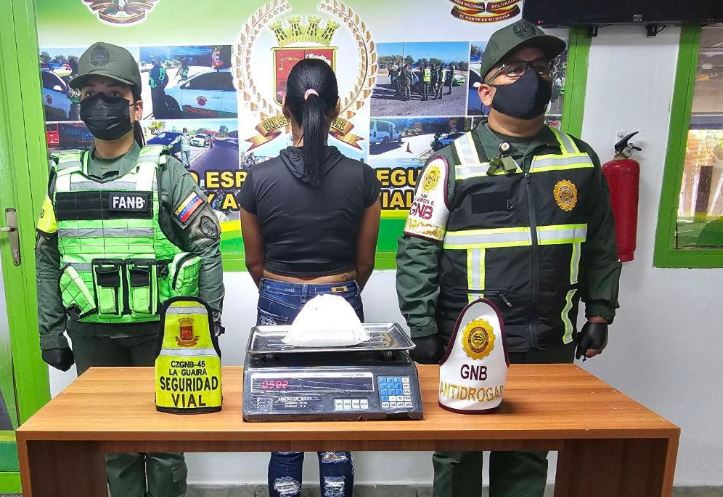 La detuvieron con 500 gramos de cocaína cuando viajaba en un autobús de Vargas a Caracas