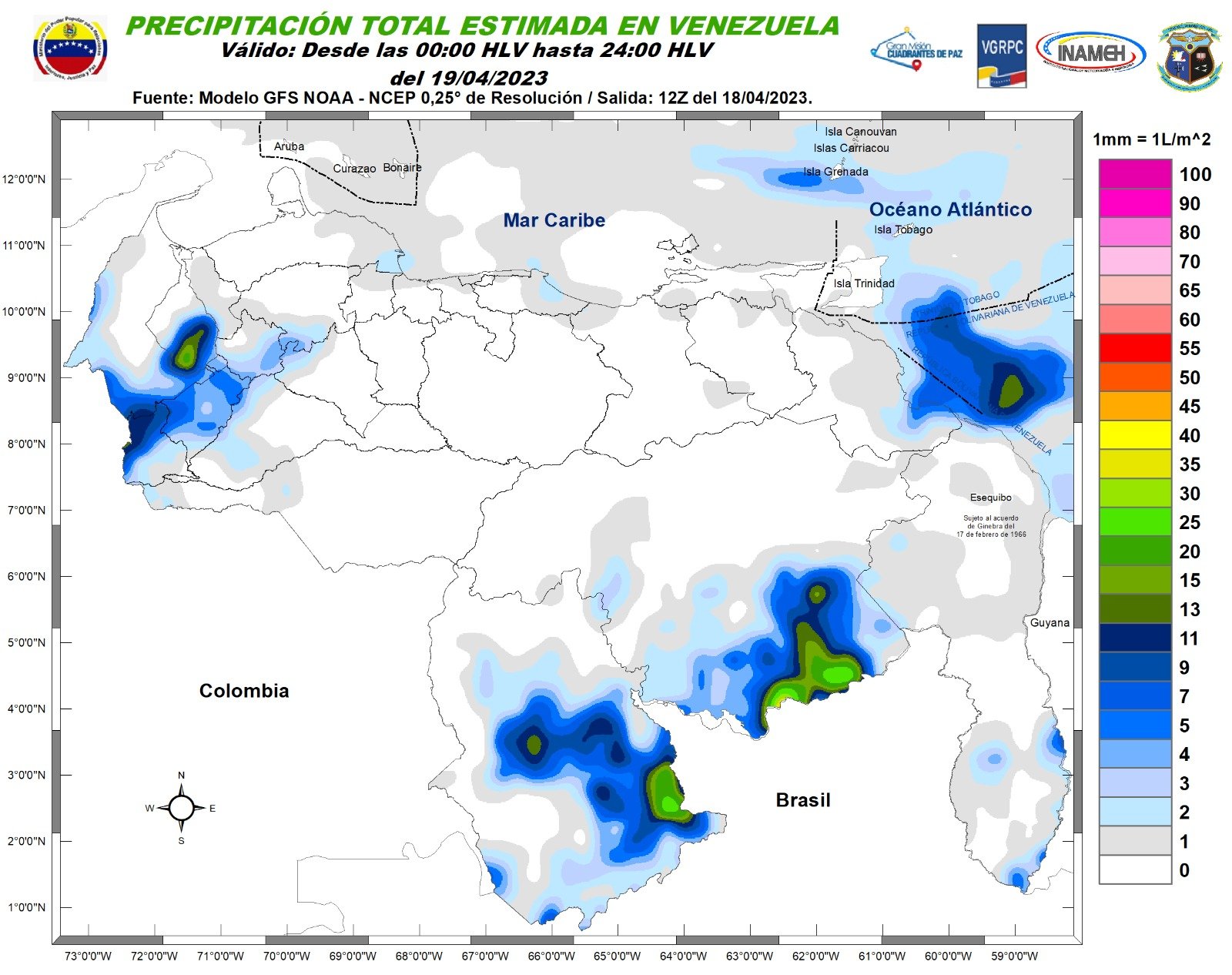 Inameh prevé nubosidad y descargas eléctricas en algunos estados de Venezuela este #19Abr