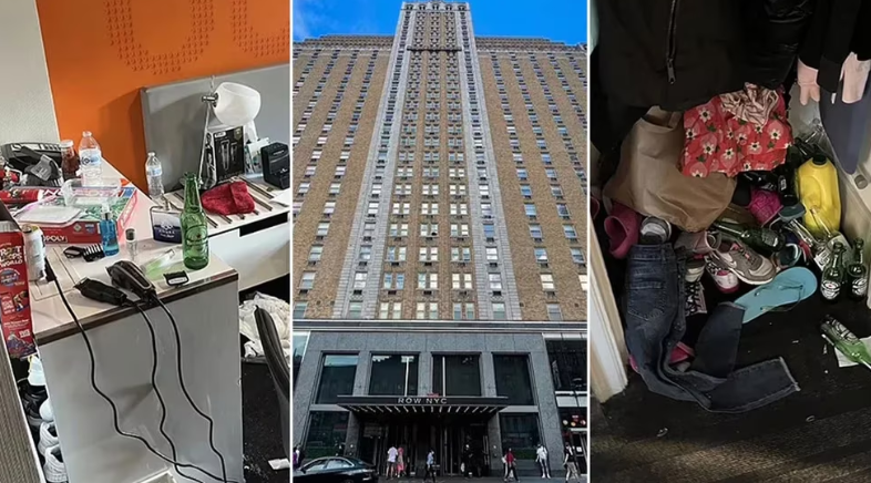 Drogas, sexo y violencia: el caos dentro del hotel The Row de Nueva York reconvertido en albergue para inmigrantes