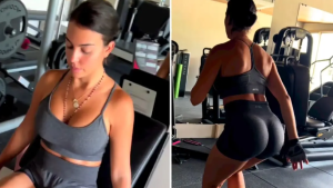 Boing boing… el nalgueo intenso de Georgina Rodríguez durante entrenamiento, y en cámara lenta (VIDEO)