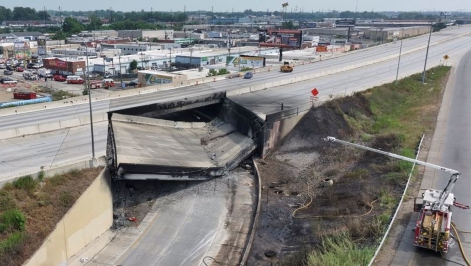 Colapso de autopista en Filadelfia: Recuperan un cuerpo tras el accidente de un camión cisterna