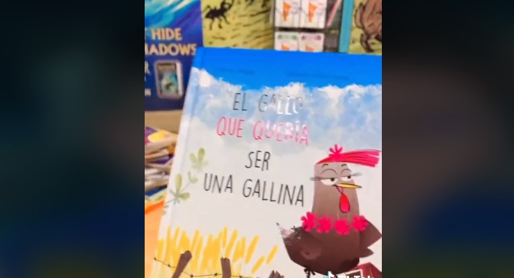 ¿Adoctrinamiento? Fue a comprar un regalo a su sobrina y encontró un libro sobre  “gallos que quieren ser gallinas” (Video)