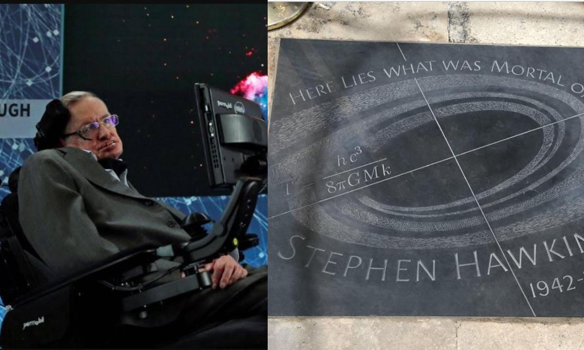 El misterioso mensaje tallado en la lápida de Stephen Hawking