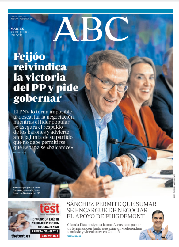 Portadas de la prensa internacional de este martes 25 de julio de 2023