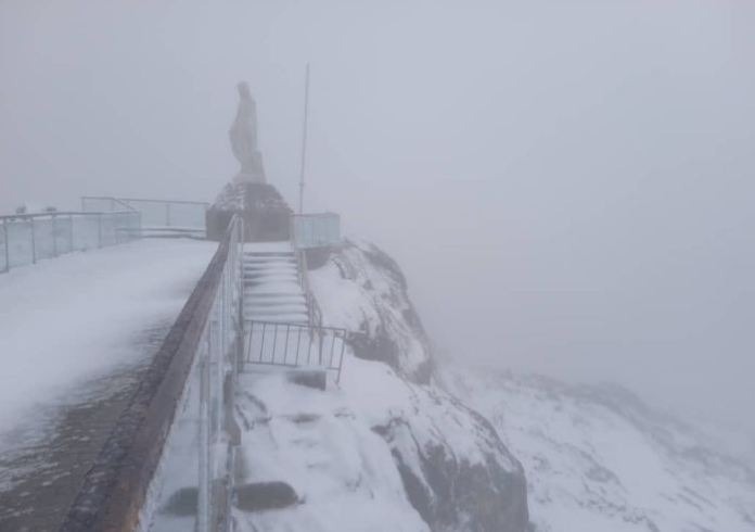 VIDEO: La impresionante nevada que cubrió de blanco la serranía en Mérida