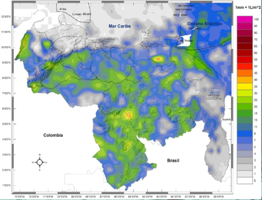 El estado del tiempo en Venezuela este #4Ago, según Inameh