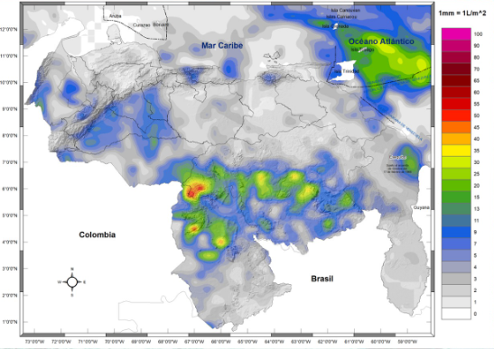 Lluvias, chubascos y actividad eléctrica en algunas áreas de Venezuela este #29Ago, según Inameh