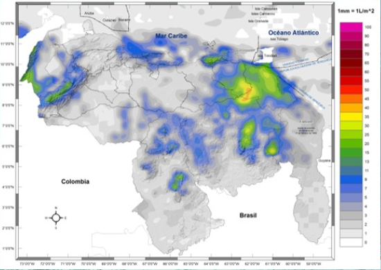 Inameh prevé fuertes lluvias y descargas eléctricas en algunas zonas de Venezuela este #26Sep