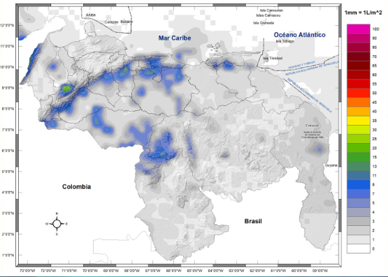 Inameh prevé chubascos y actividad eléctrica en algunos estados de Venezuela este #18Sep